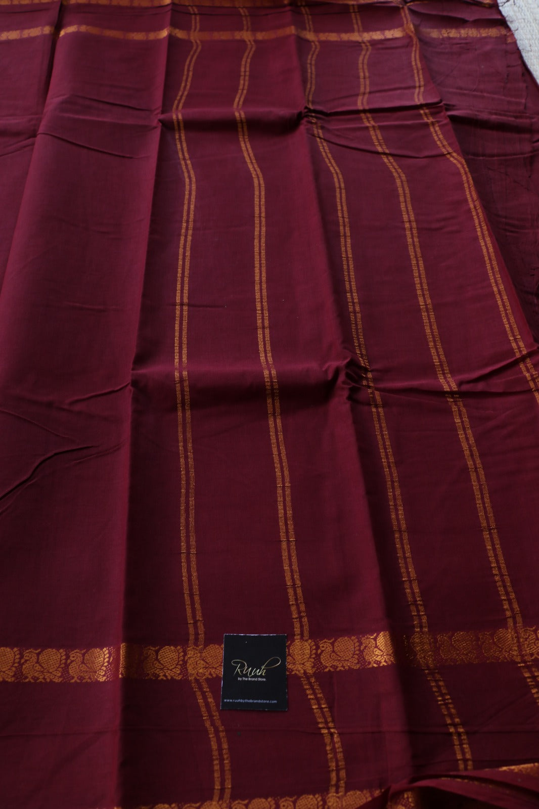 PLAIN SUNGUDI SAREE- MAROON TBS26MSS