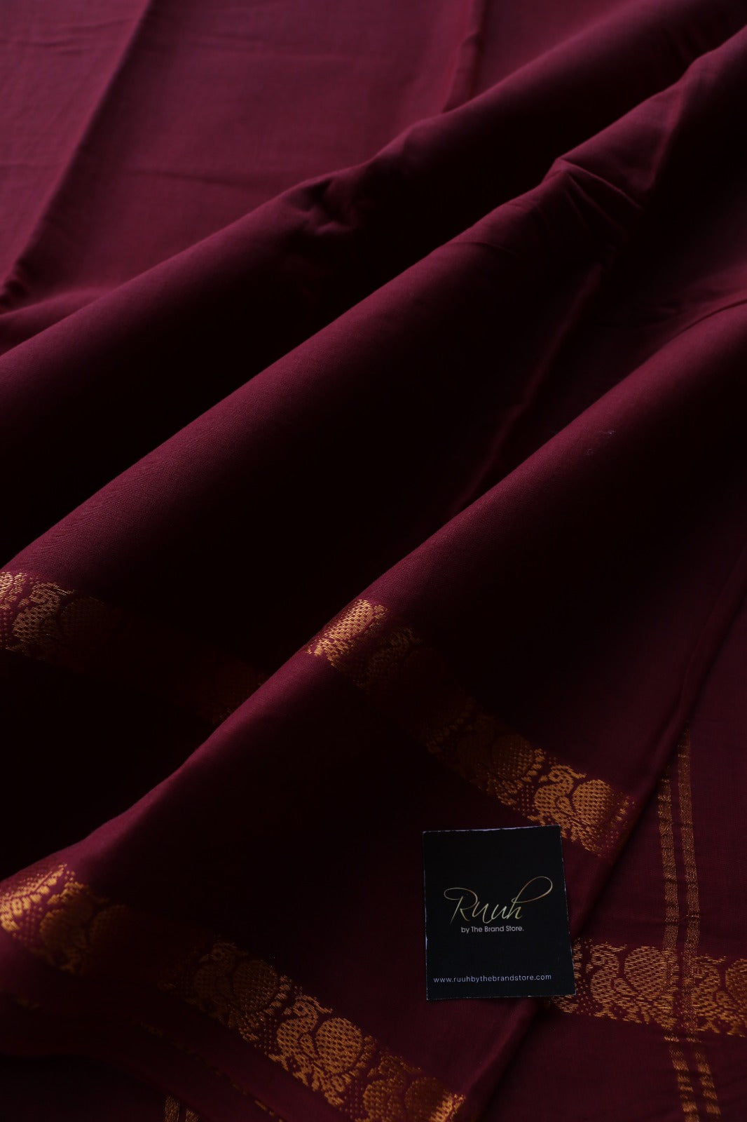 PLAIN SUNGUDI SAREE- MAROON TBS26MSS