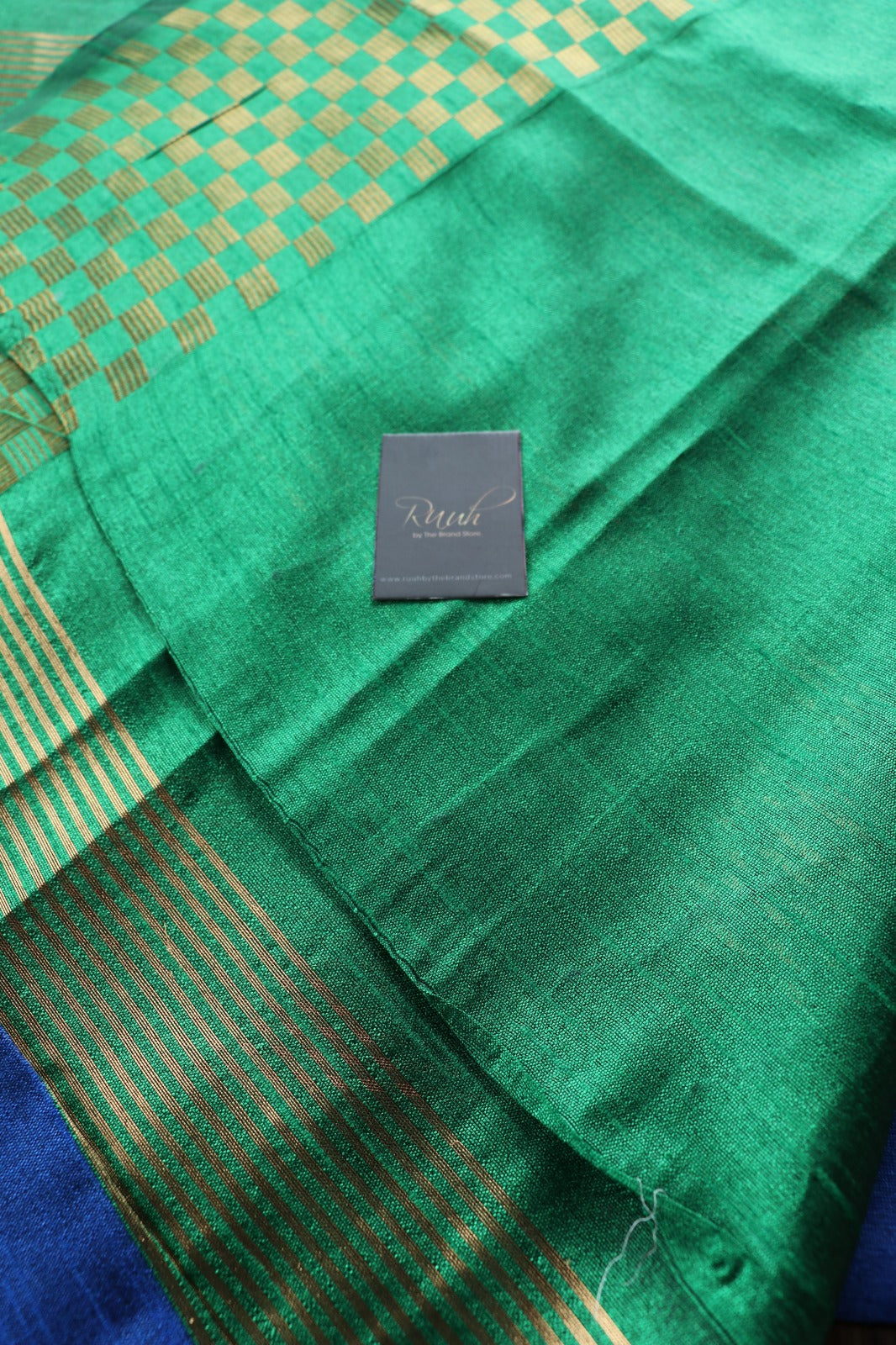 BLUE - GREEN SEMI SILK SAREE