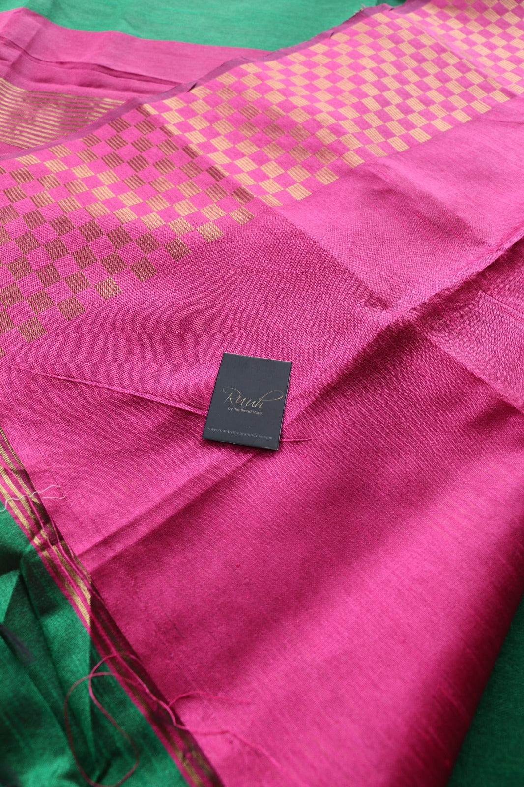 GREEN-PINK SEMI SILK SAREE