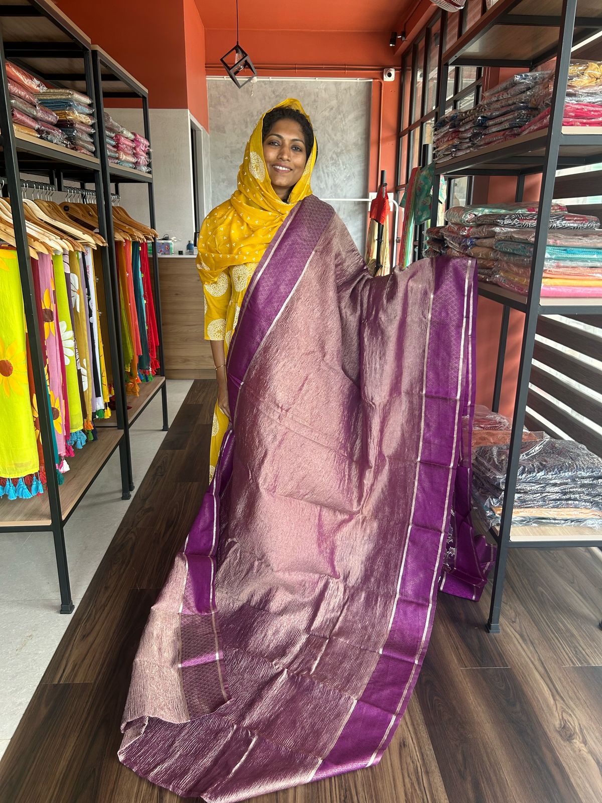 BANARASI CRUSH SAREE PURPLE