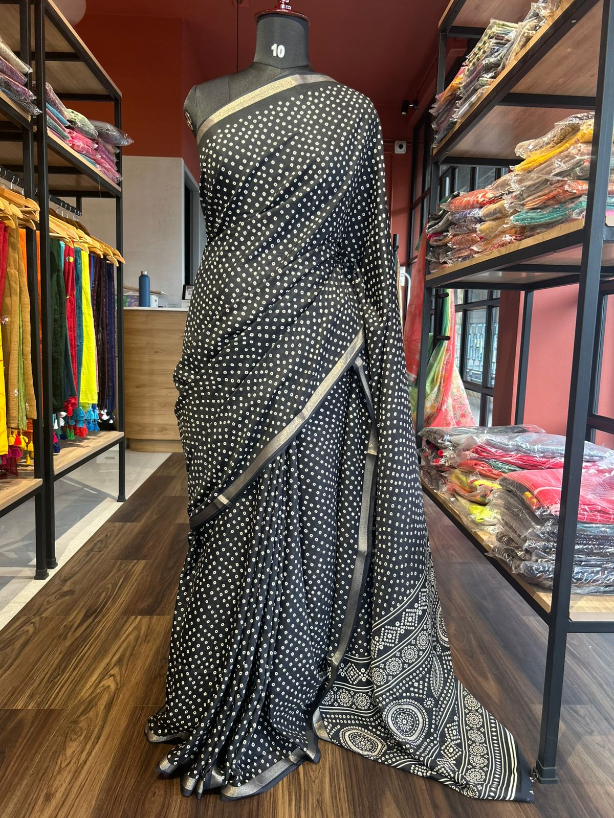 BLACK COTTON MIX SAREE