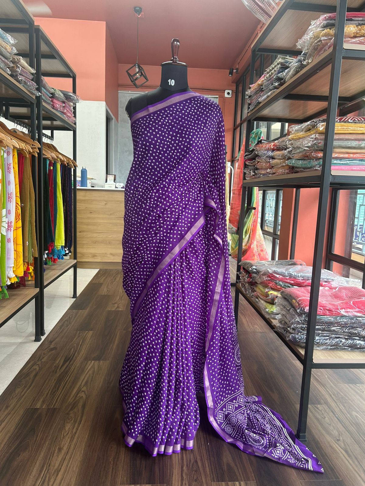 PURPLE COTTON MIX SAREE