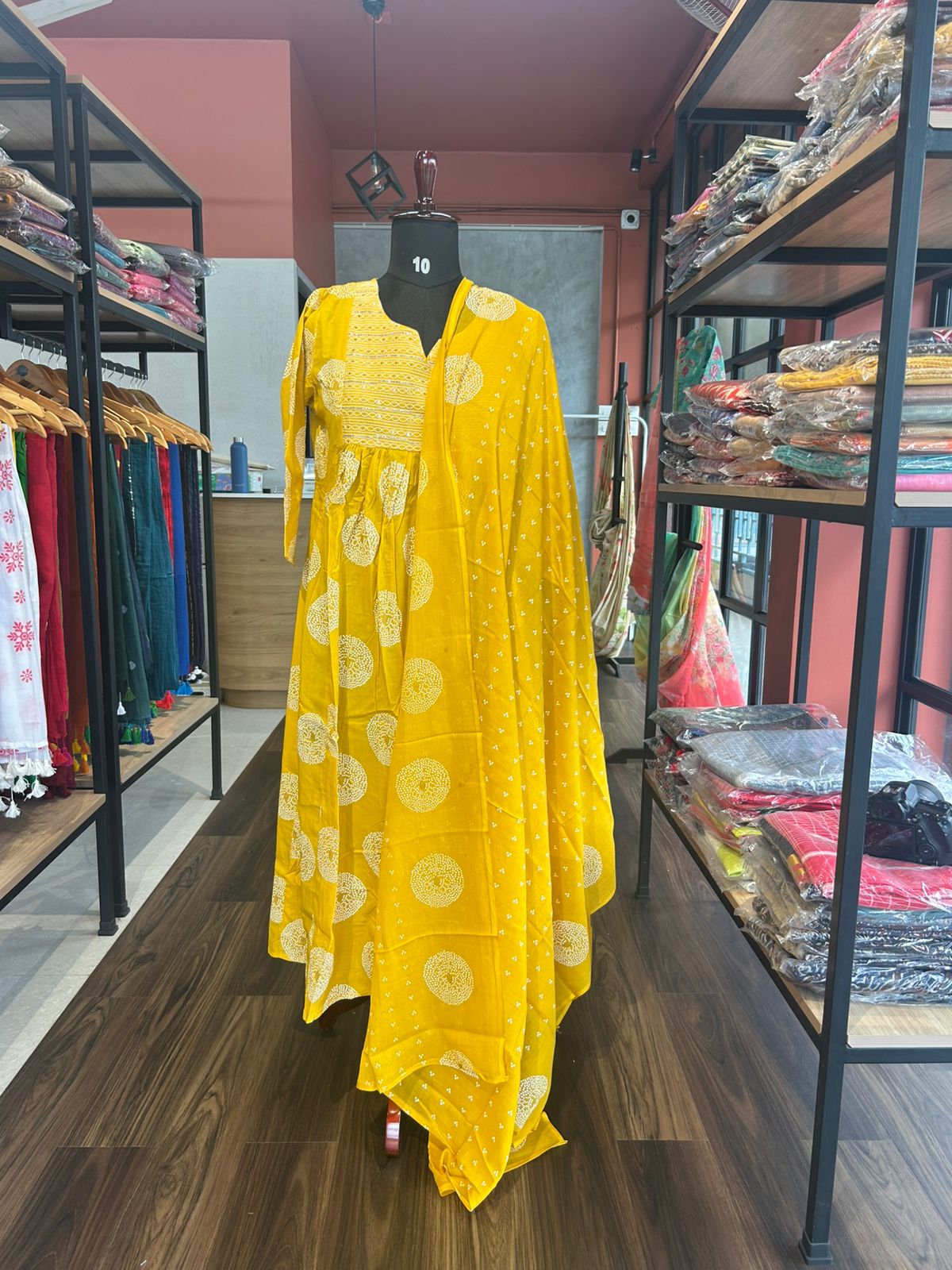 COTTON YELLOW SALWAR SUIT SET