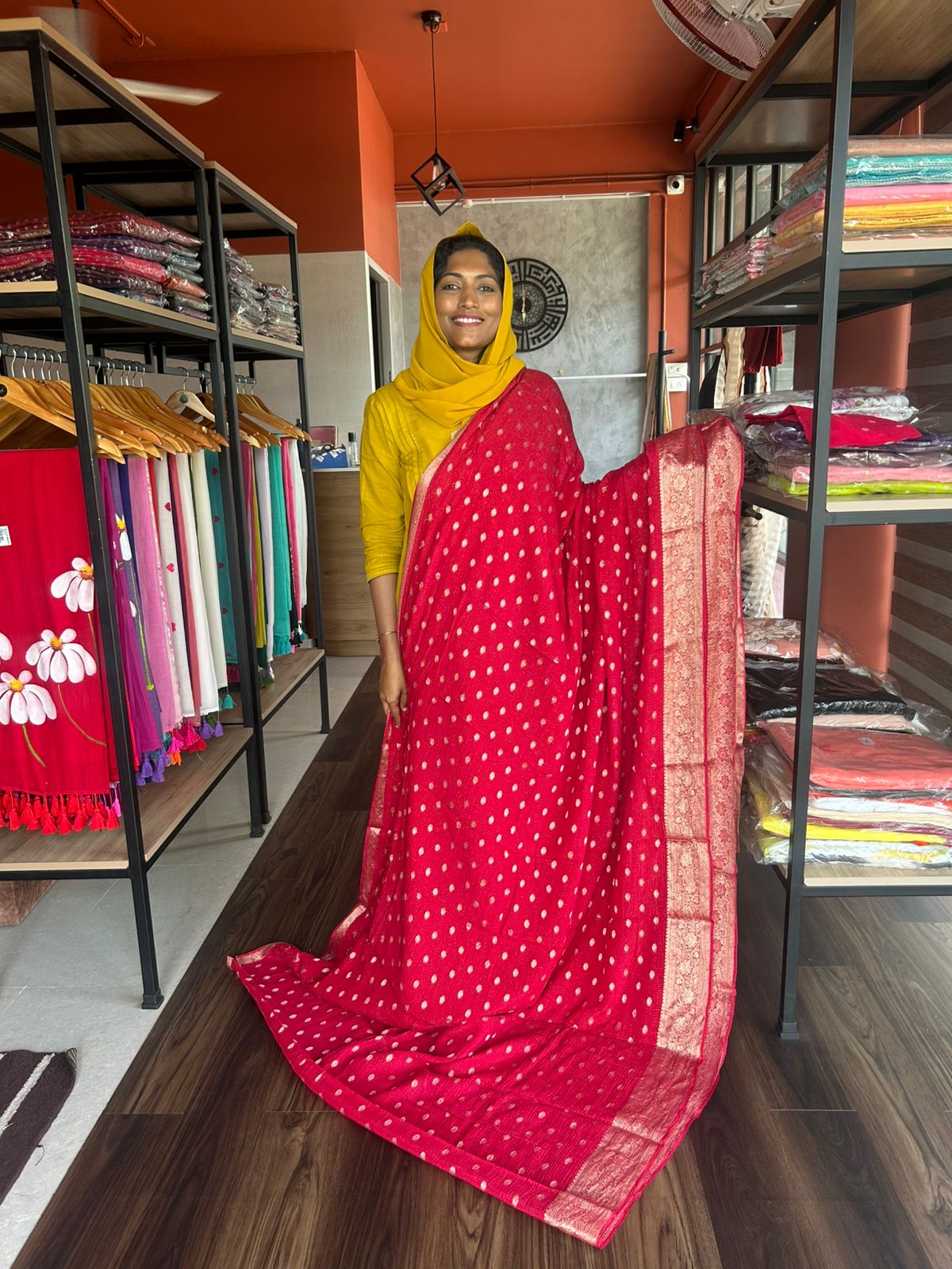 DARK PINK VISCOSE CHINNON SAREE