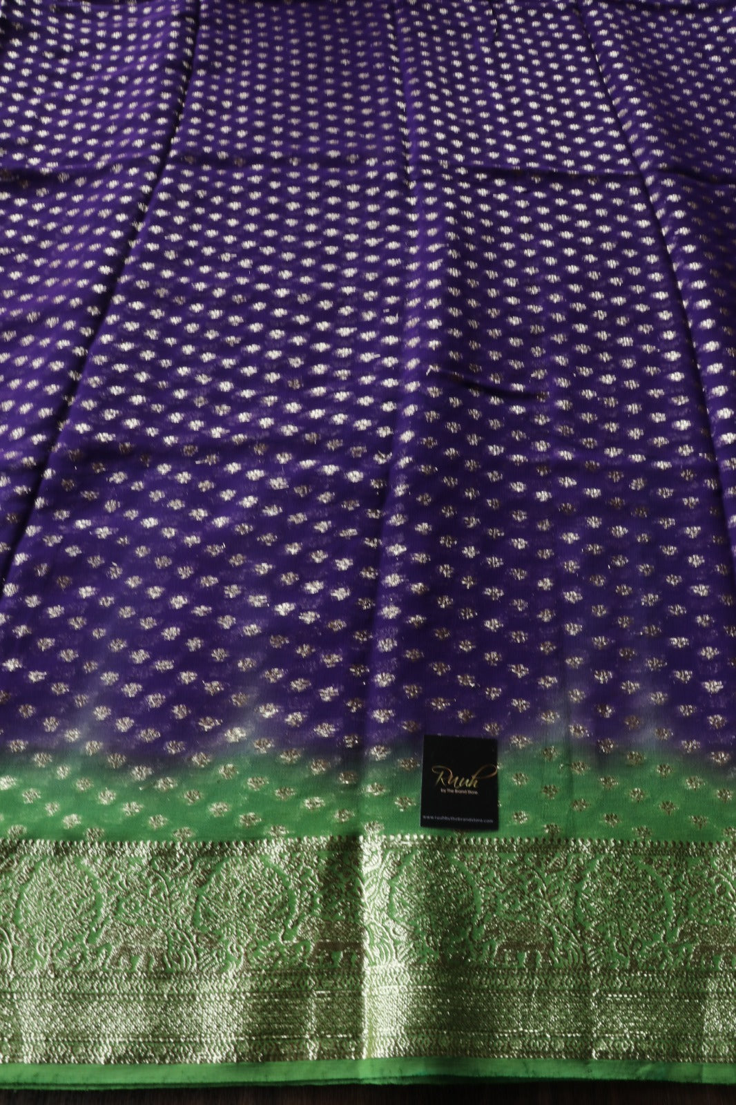 PURPLE GREEN VISCOSE GEORGETTE SAREE