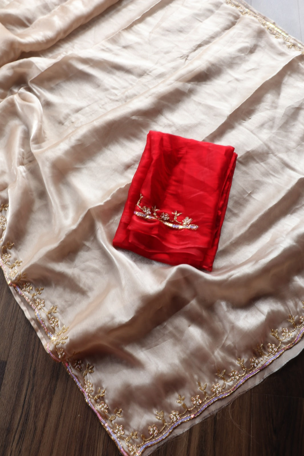 PARTY WEAR SATIN TISSUE SAREE