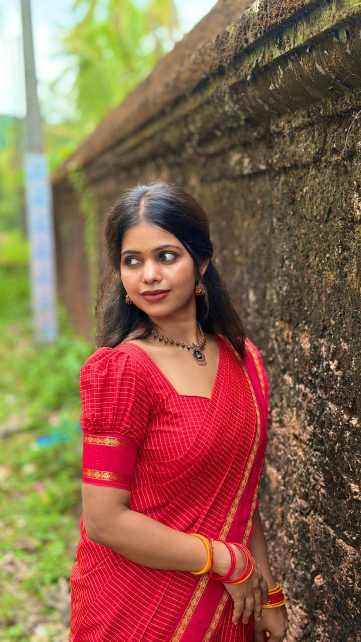 RED KALYANI COTTON SAREE - TBS26KC1