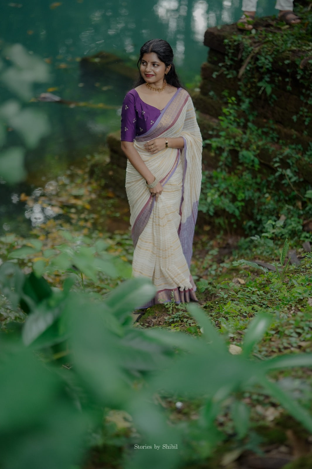 MUL COTTON SAREE IN STRIPES