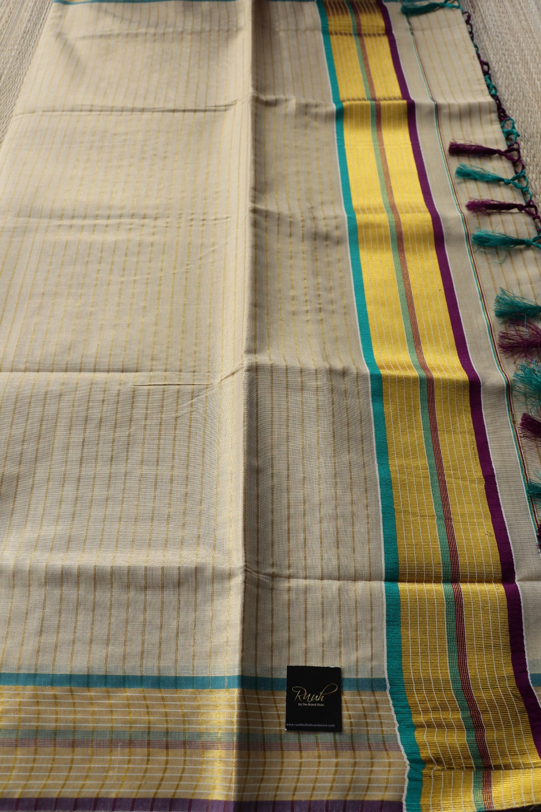 TISSUE STRIPE - PURPLE & PEACOCK BLUE