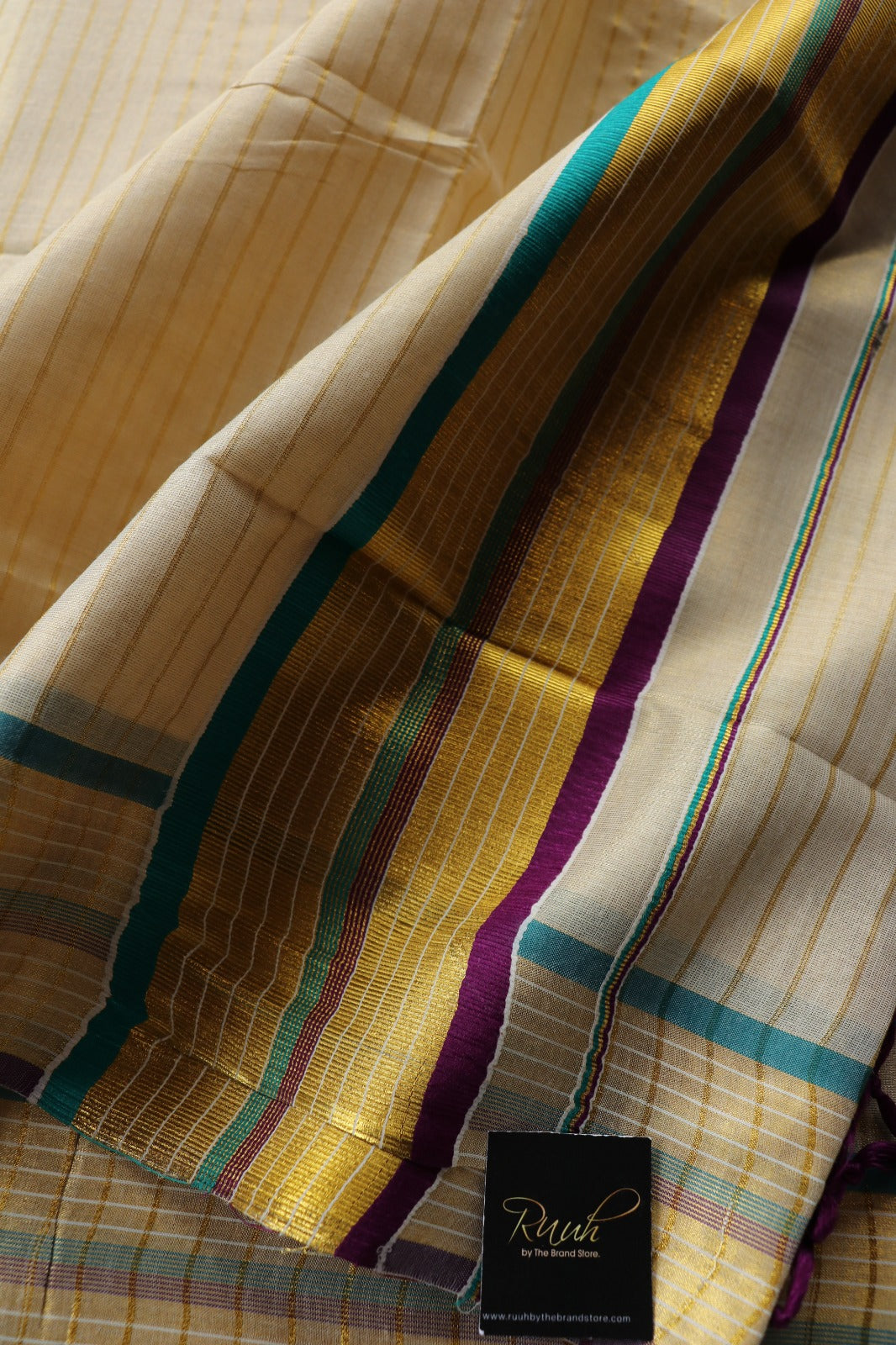 TISSUE STRIPE - PURPLE & PEACOCK BLUE