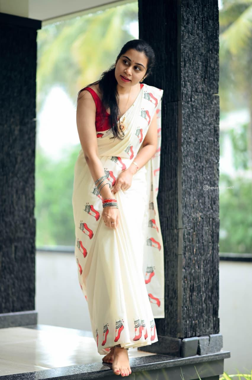 CHILANKA _ KERALA COTTON SAREE - TBS26CKA