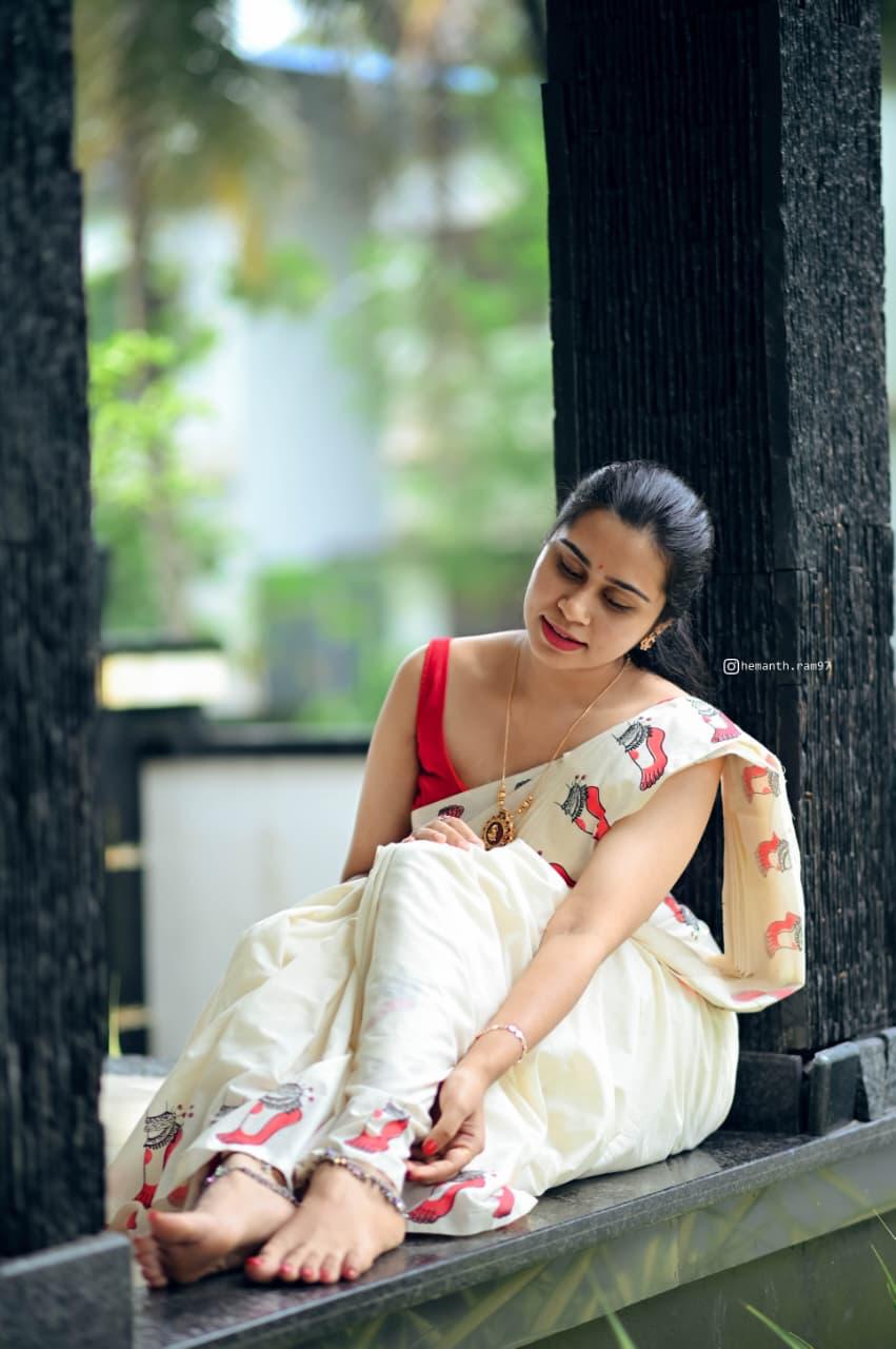 CHILANKA _ KERALA COTTON SAREE - TBS26CKA
