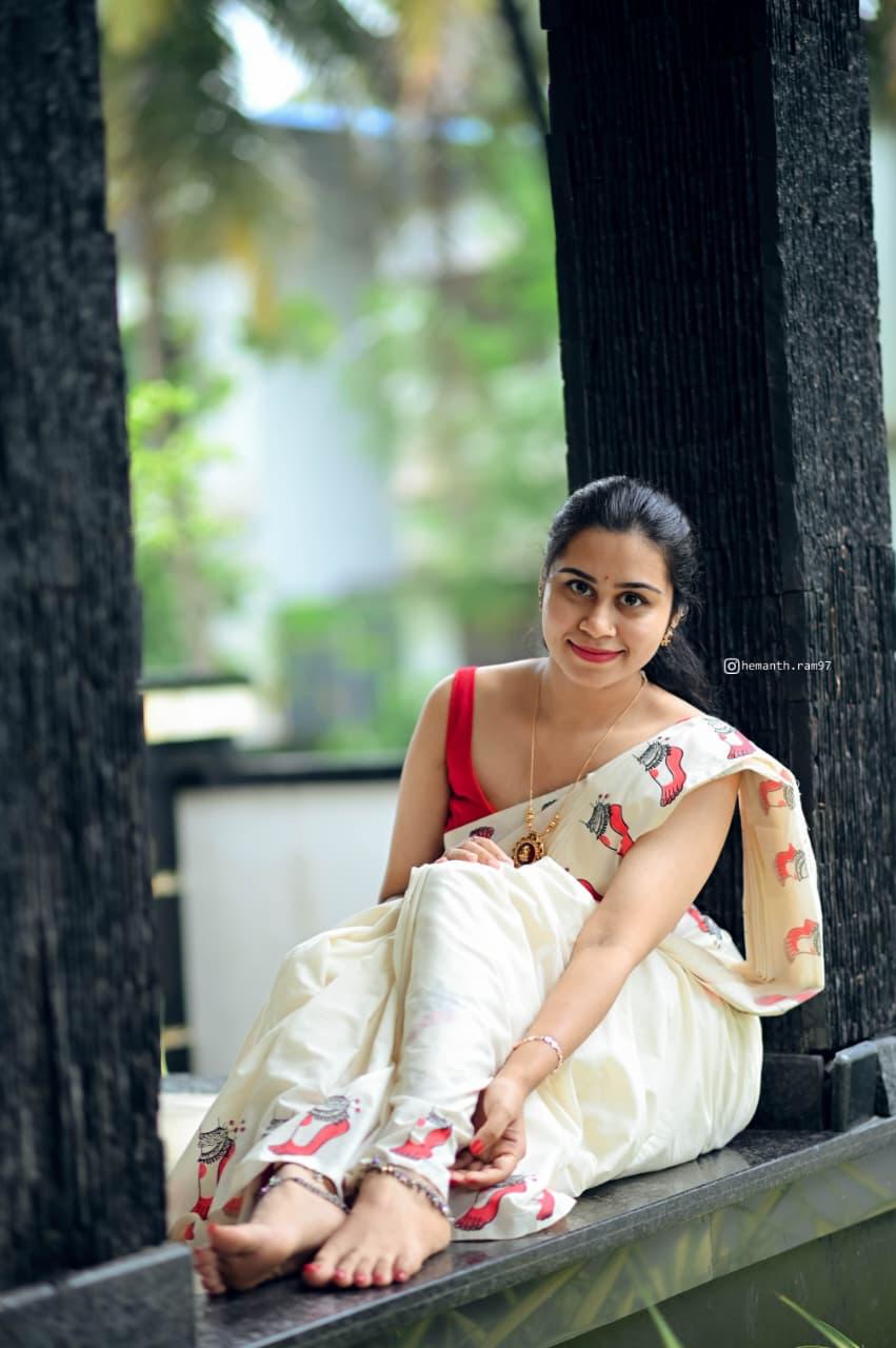 CHILANKA _ KERALA COTTON SAREE - TBS26CKA