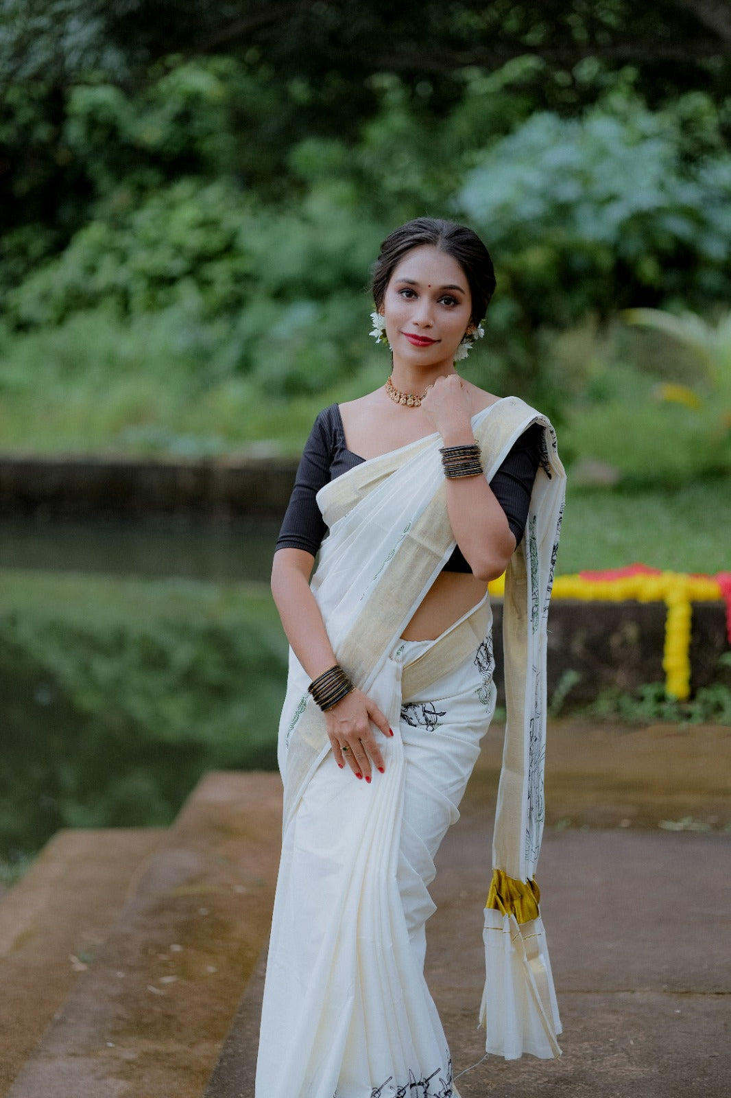 KAALA POOTTU - EMBROIDERY ON KERALA COTTON- TBS26KP