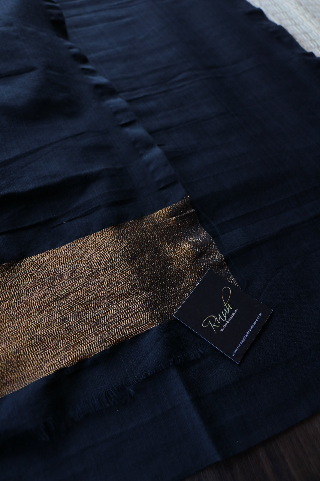 HANDLOOM COTTON SAREE - BLACK TBS26PC